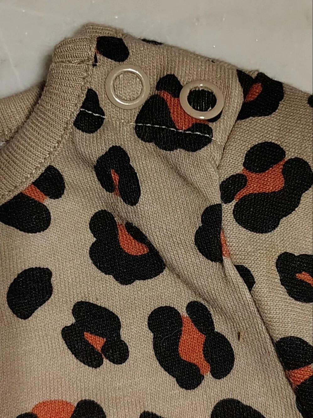 Shein Leopard Print Tan Orange Black Bodysuit Onsie Size 6 To 9 Months